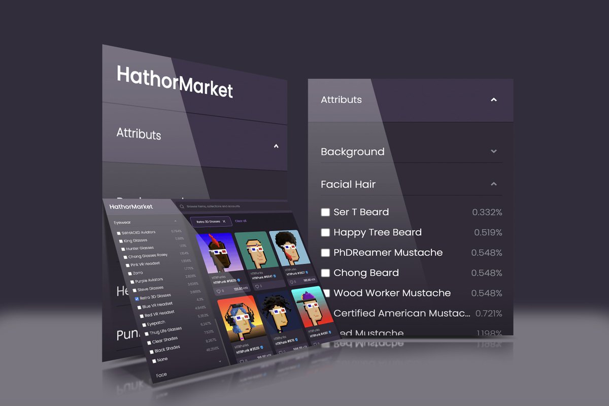 Don't forget, our attributes filter is here to help you to find your perfect gem 💎

You're probably not the only one looking for it, don't let it go 🤗

Like here with these beautiful Psyclops 👀
hathormarketplace.com/collection/HTR…]

#NFT #HTR