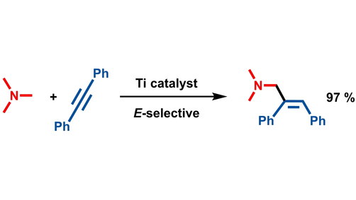 ChemEurJ's tweet photo. Stereoselective Synthesis of Tertiary Allylic Amines by Titanium-Catalyzed Hydroaminoalkylation of Alkynes with Tertiary Amines (Doye et al.) @kapertron #OpenAccess thanks to #ProjektDEAL https://t.co/8XQSYl9GV4 https://t.co/qUou1Hynwr