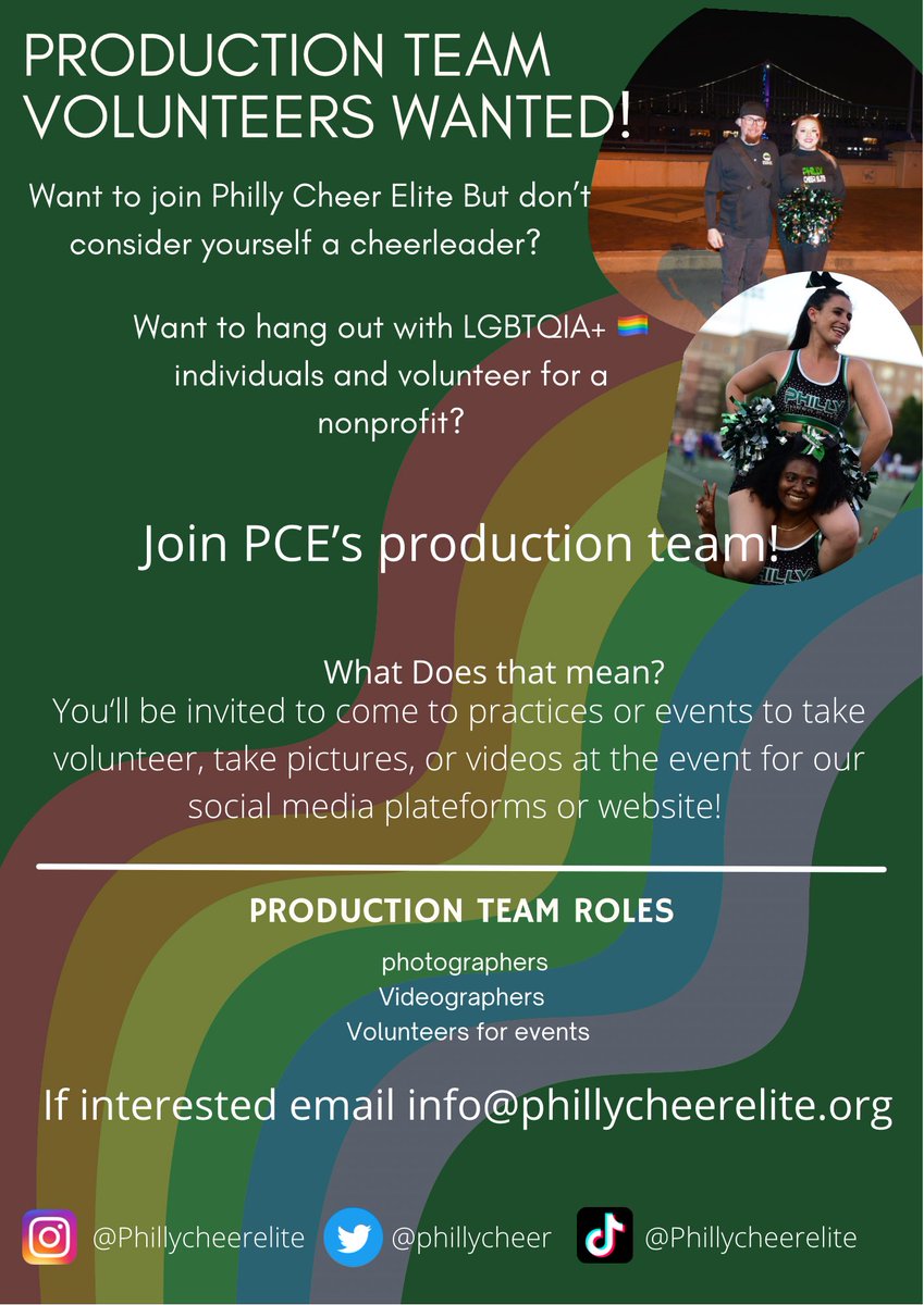 PhillyCheer's tweet photo. Interested in volunteering, photography or videography?! Come join PCE production team! https://t.co/utRxgXb1m3