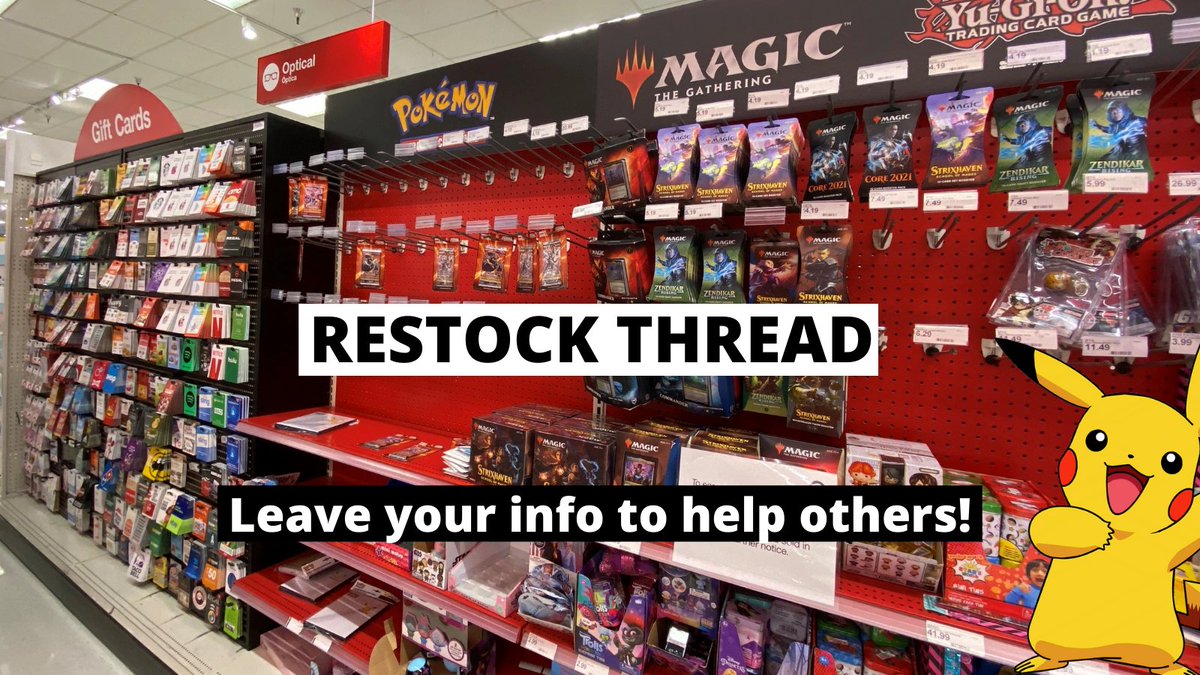 In-Store/Online #Pokemon Restock Thread for Thursday, January 27 Post any leads, pictures, locations, dates times of helpful information for others! Make sure to also include empty shelves and anything else you find! In-Store/Online #Pokemon Restock Thread for Thursday, January 27 Post any leads, pictures, locations, dates times of helpful information for others! Make sure to also include empty shelves and anything else you find!
