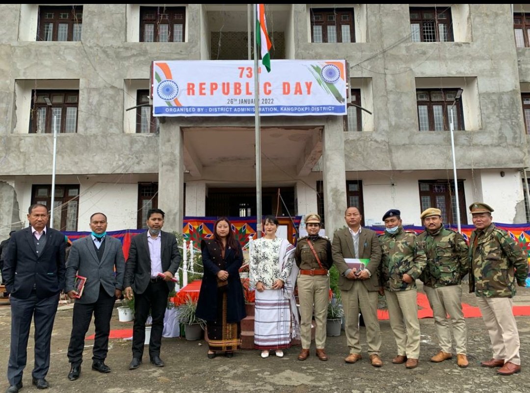 kpi_police's tweet photo. 73rd Republic Day Celebrations at DHQ, KPI, DC Ms Kengoo Zuringla, IAS took salute in presence of SP, Ms Amrita Sinha, IPS. Happy Republic Day! https://t.co/QTS300gEk2