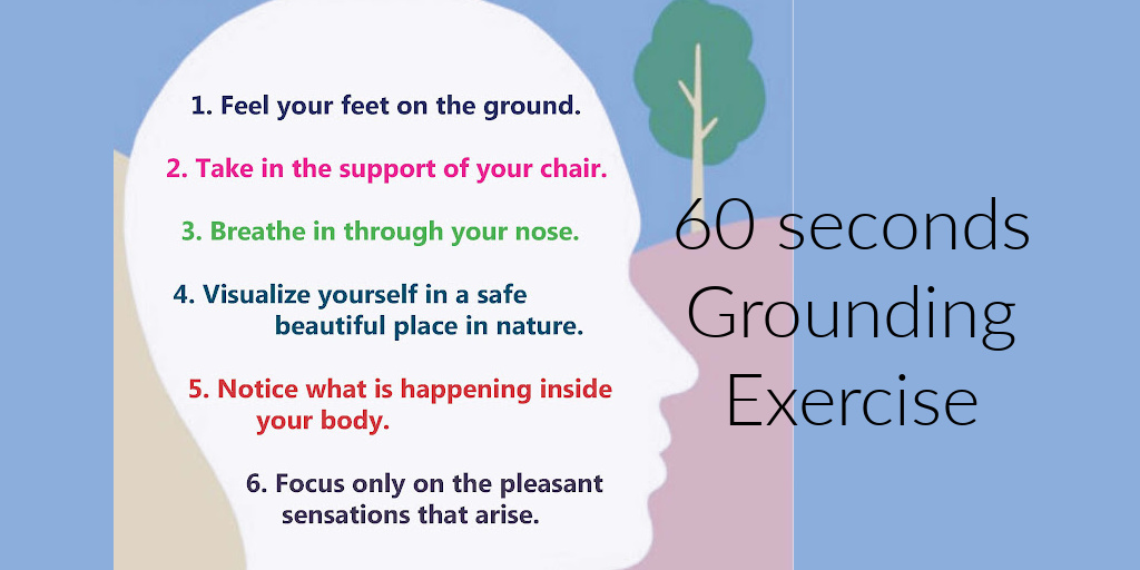 As an experiment, take 60 seconds to follow the steps on our poster.
How do you feel compared to a minute ago? Personal Counsellor Gabriella D'Onofrio '13 has put these up in every class, because student mental health is a core part of our mission &amp; goals. sacredheart.qc.ca/mission-goals/