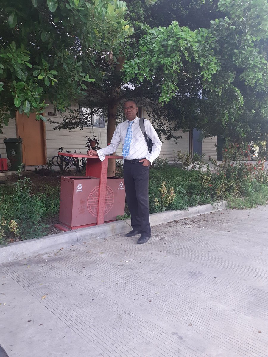 Infront of my apartment.