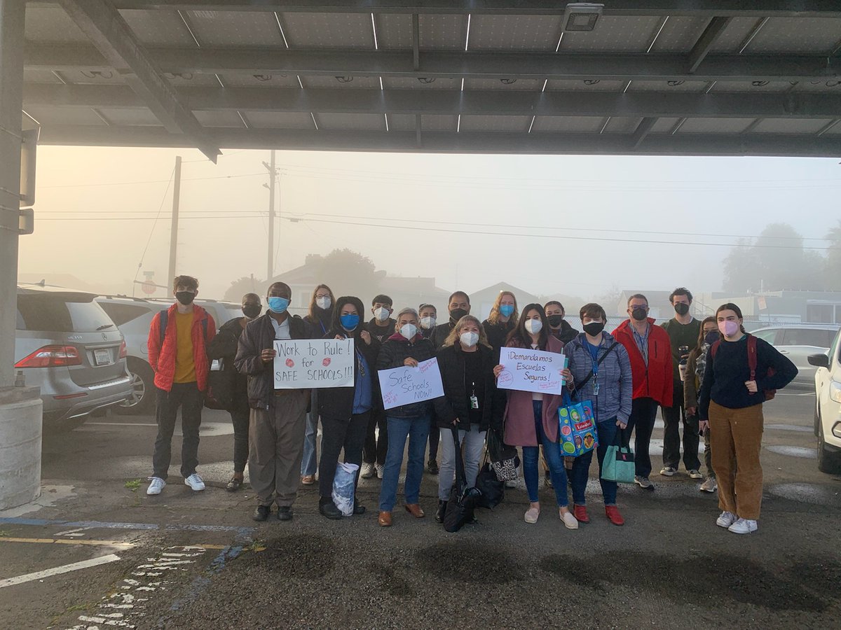 UTRichmondCA's tweet photo. Grant Elementary, Ohlone Elementary, and Montalvin K-8 share their #worktorule solidarity so #WCCUSD can take action on the reasonable health and safety demands to make our schools safe. https://t.co/8rkCkZUXds