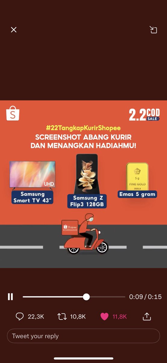 semoga beruntung kali ini #22TangkapKurirShopee #ShopeeKasihSamsungZFlip3