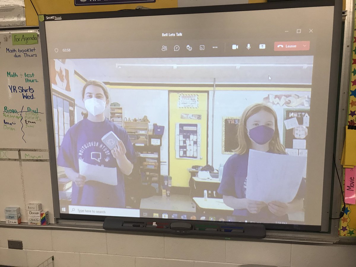 GreenAcres_BSD's tweet photo. #BellLetsTalk Lots of learning happening today. Thanks YR for all your hard work this week! Congrats to Jexx , Kiarra and Tila your writing entries win one of the Super Cool YR Bell Let’s Talk T’s @YR_in_BrandonMB @BrandonMBSD https://t.co/LuimWfmCe9