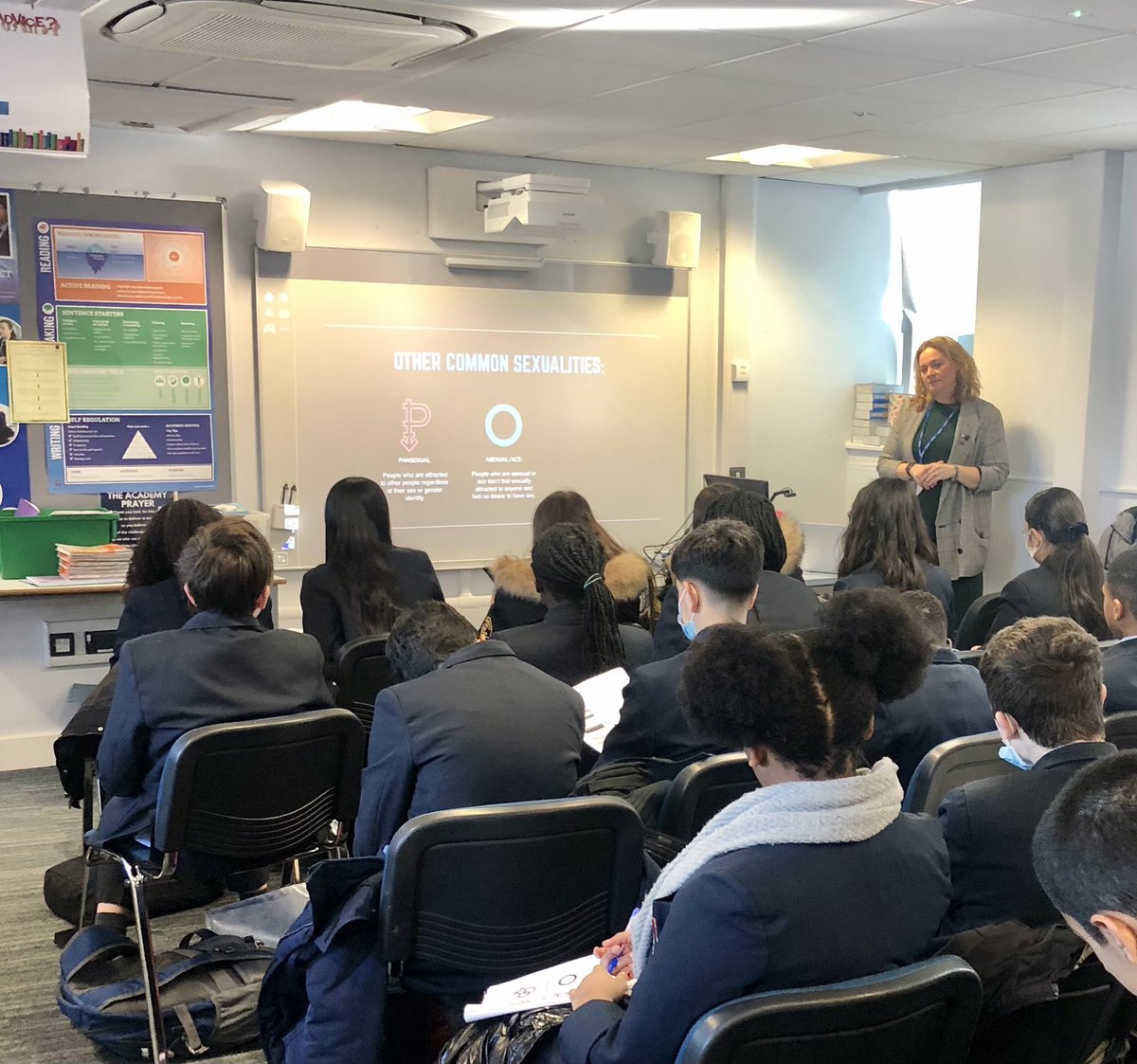BWA_RSHE's tweet photo. Today we held our first #RSHE Day for 2022,all about Love, Respect&Equality. It began with a moving performance on #CCE by @GazeboTheatre💫Students then learnt about healthy relationships with @MariposaRse, sexuality&gender with @YesSheCanUK, & a workshop on #TheEqualityAct2010🙌 https://t.co/2isdZEPeeq