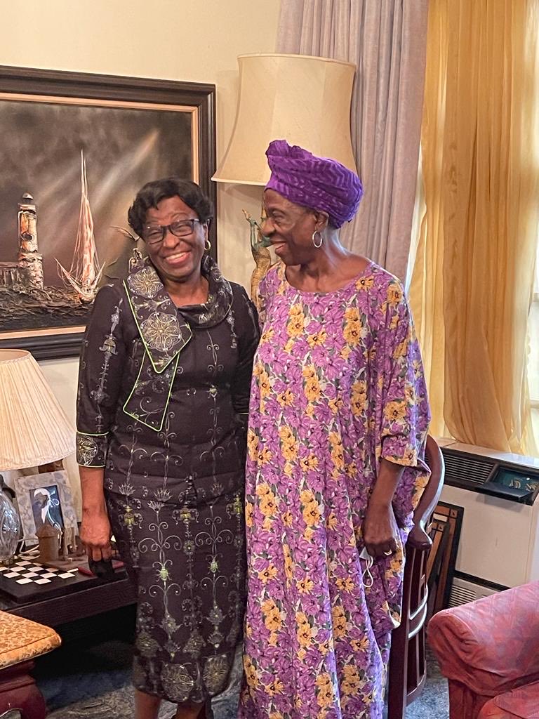 akin_adesina's tweet photo. It was sadness &amp; joy as my wife, Grace and I paid condolence visit to former first lady of Nigeria, H.E. Mrs. Margaret Shonekan on the passing of her husband Chief Ernest Shonekan, former Head of Interim Government of Nigeria. Sad Papa passed. Joy for sweet memories of him. RIP💕 https://t.co/4HCwvLPuam