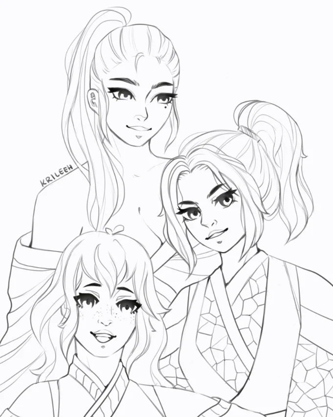 krillorio's tweet photo. #WIP of Tengen's wives :3 #DemonSlayer https://t.co/SmnbEF4c0h