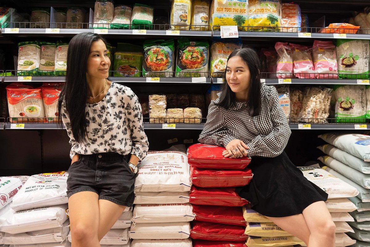 You might be cool. But you will never be Lisa Ling and Michelle Zauner Sitting On Bags of Rice Inside H Mart Cool.