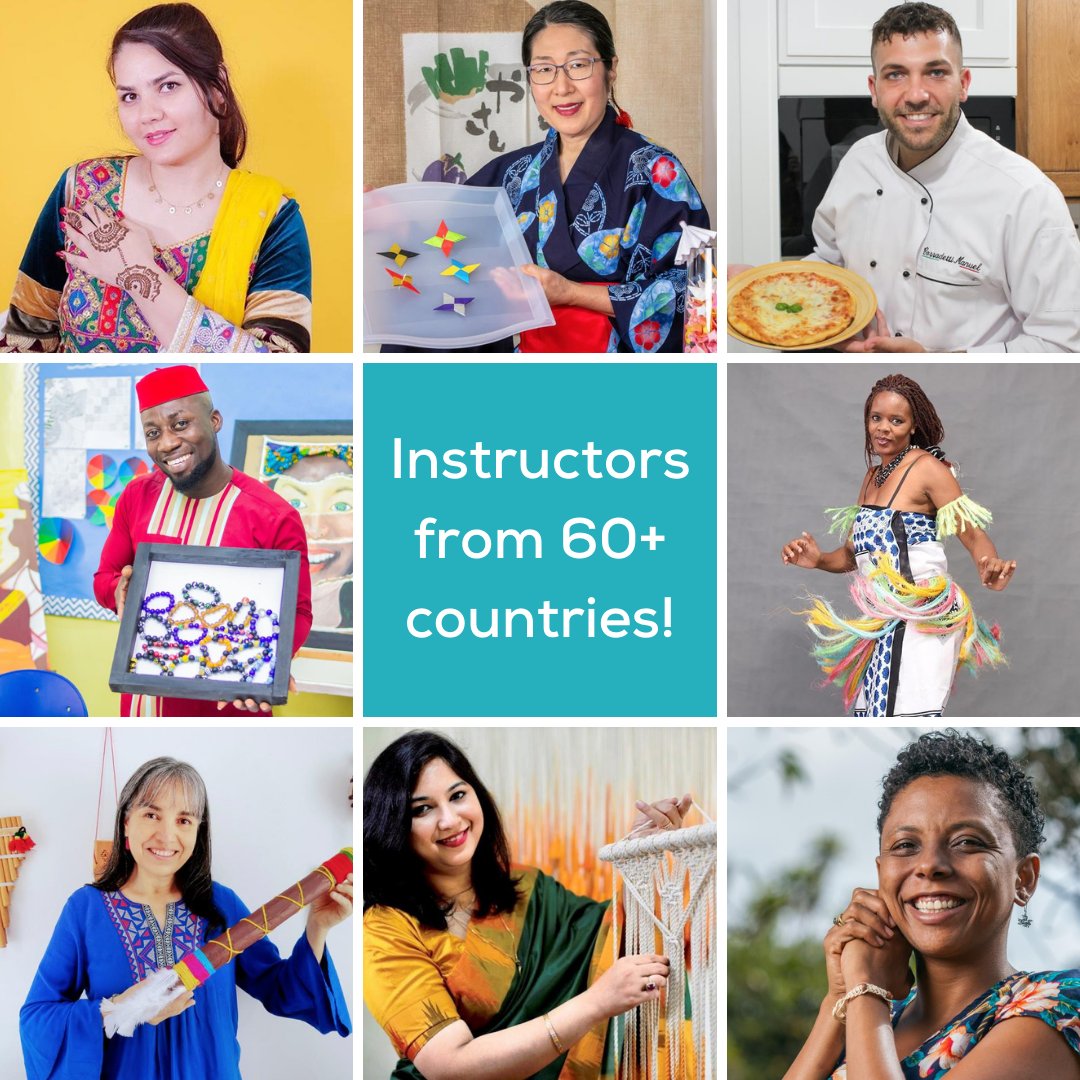 🌍 GLOMADO Instructors hail from more than 60 countries! 🌍

Discover how to make cabuya bracelets with Paola, Owalo skirts with Evonne, macrame with Ashi, and so much more. Join our global community—book a Workshop today! bit.ly/3bBfndw