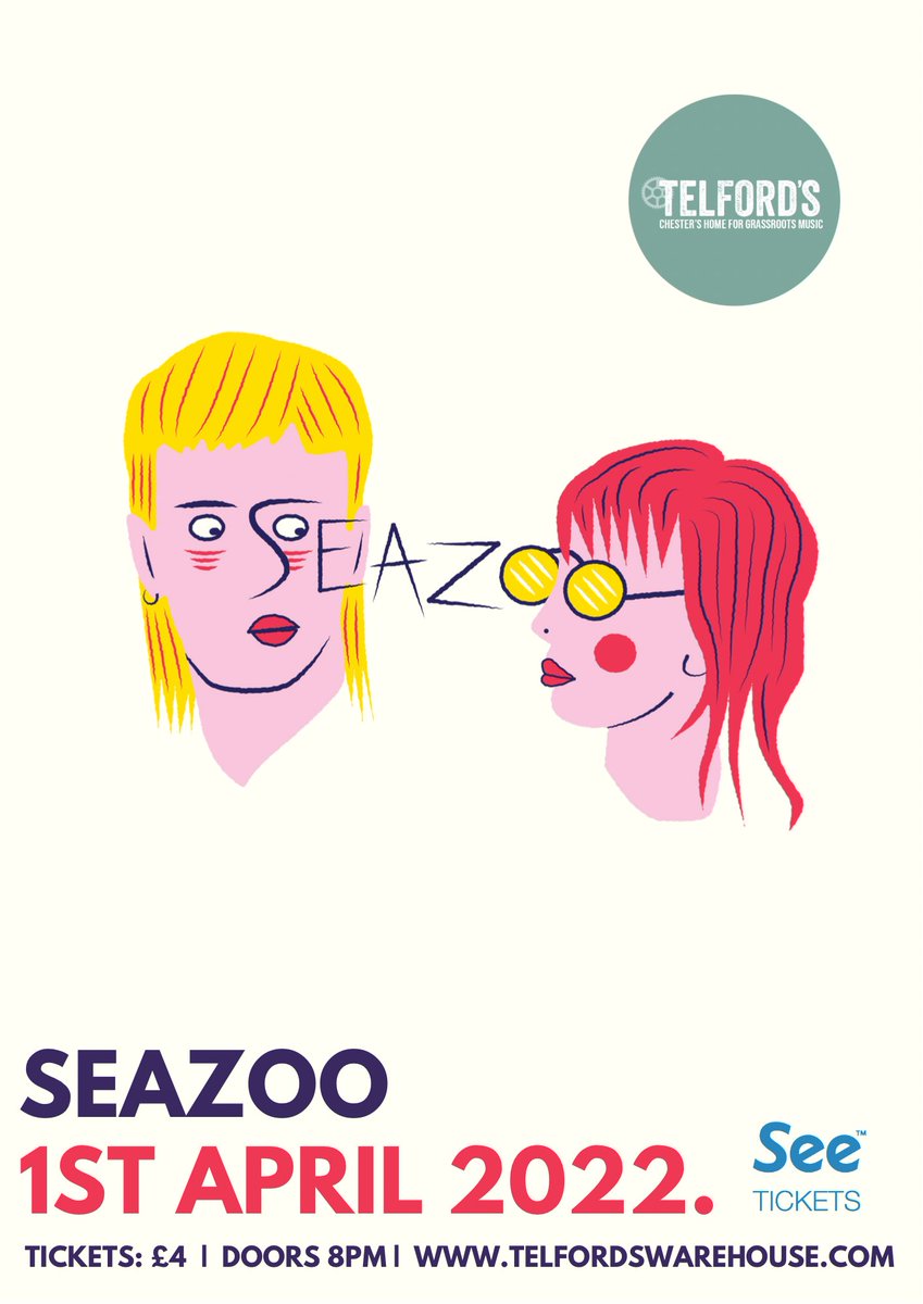 •JUST ANNOUNCED•

Seazoo
<a href="/seazooband/">SEAZOO</a> 

Wonderfully noisy Indie-Pop from Wrexham

Tickets £4
fb.me/e/er7eHEiXK

Doors 8pm

#indie #indiepop #livemusic #seazoo #chester #cheshire #telfordswarehouse #musicvenue #justannounced #gigs