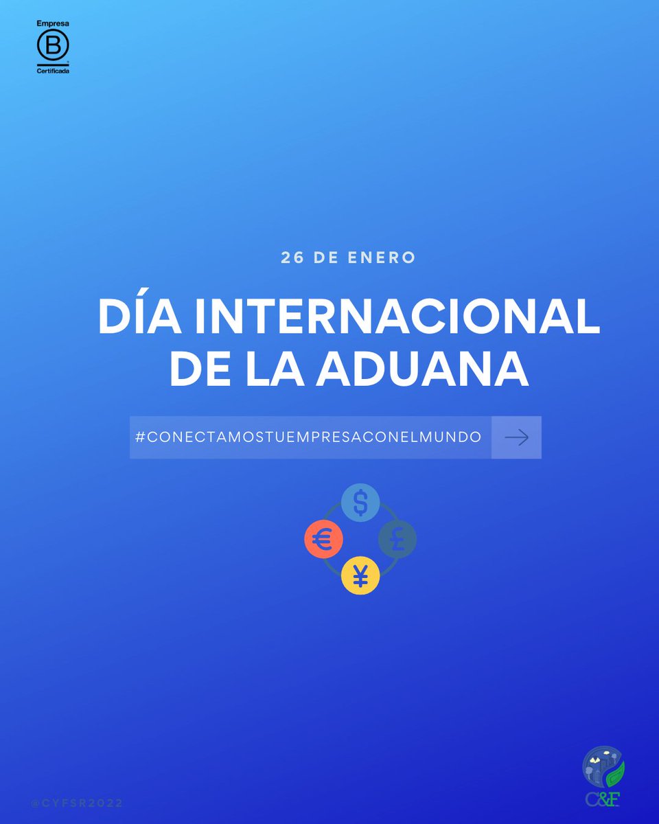 cyfsrl's tweet photo. El 26 de enero se celebra el Día Internacional de las Aduanas resaltando la relevancia de las aduanas en el Comercio Internacional, en la regulación del tráfico migratorio de personas, control de mercancías que entran o salen de un país, recaudación de impuestos y tributos. https://t.co/NApCevHoVv