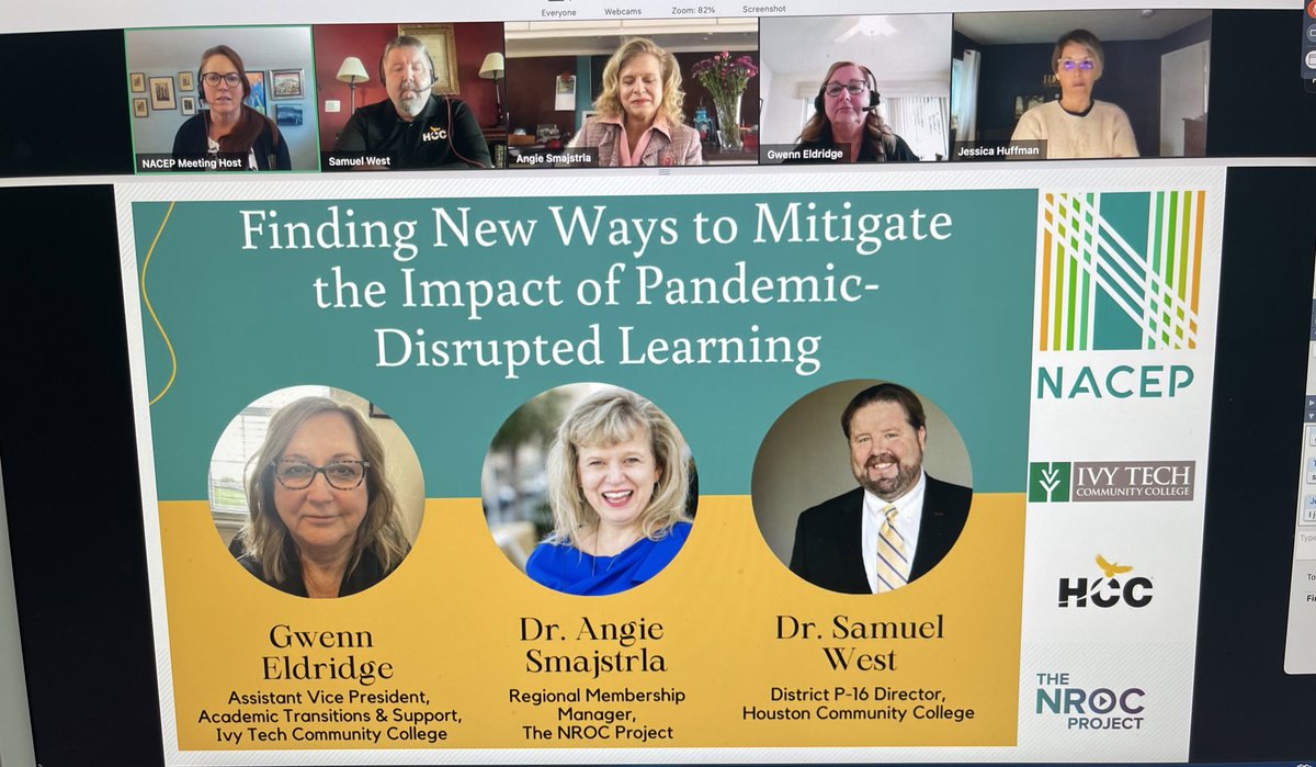 NACEPtweets's tweet photo. Look at this panel! They are 🔥🔥🔥 and discussing new ways to mitigate the impact of pandemic-disrupted learning! @theNROCproject #edready @WeAreHCCS @gwenneldridge @IvyTechCC https://t.co/TvZomu3gW4
