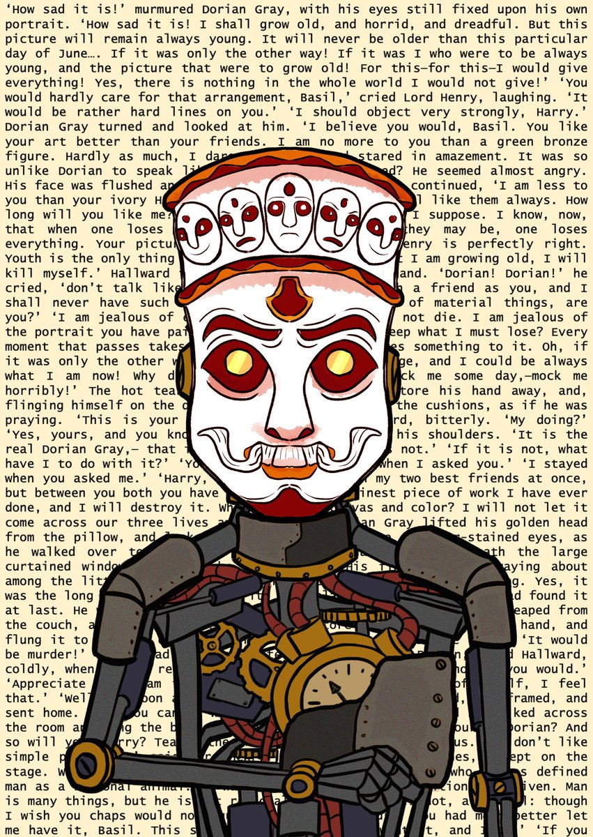 Pravz_666's tweet photo. @mskDAO @TheHashmasks This background is from the novel 'The picture of Dorian Gray" by Oscar Wilde and for folks who have read this novel will sure understand that this particular hashmask blended so well with the theme of the Novel and hence its so special #HashieTraits #Hashmasks #NFTGiveaway https://t.co/zM7tMSSAed