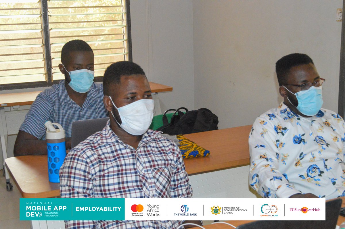 131SFH's tweet photo. The employability training continued today with the facilitator for the  session, Ethel Ashong-Nuga taking the trainees through how to build a better career portfolio and prepare for the job market.

#GTLBaseProgram
#GTLEmployability #SunImpact #mobileappdevelopment #PaSE https://t.co/rTKr8gnOCt