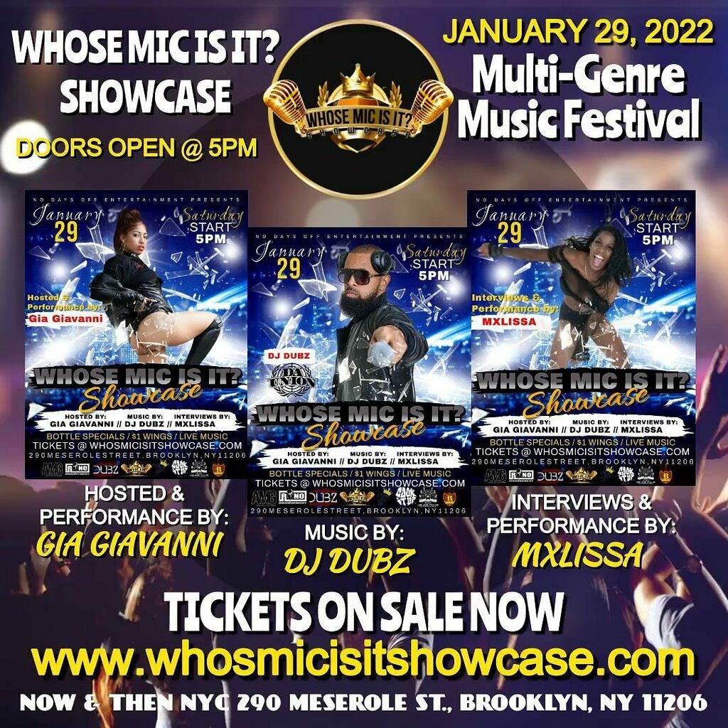 whosmicisitshow's tweet photo. This Saturday #whosemicisitshowcase 🎤Hosted & Performance by @gia_giavanni66 🎶Music by @djdubznyc
🎬Interviews & Performance by @itsmxlissa__
#musicfestival #music #festival #livemusic #concert #media #dj #rave #nyc #musiclover #musicislife #musicl… https://t.co/BoUp1d7VLF https://t.co/gRQN7OSy7H