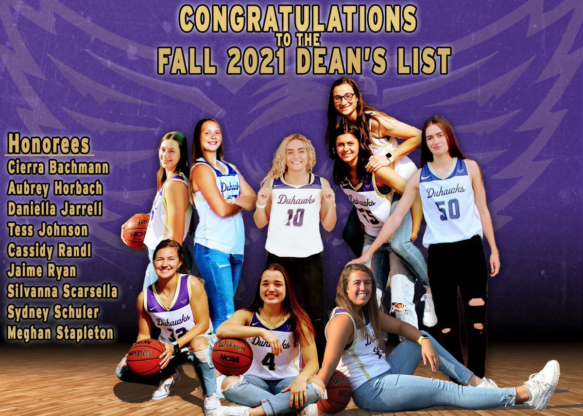 DuhawkWBB's tweet image. Congratulations to our Fall 2021 Dean’s list! #sahuti #goduhawks