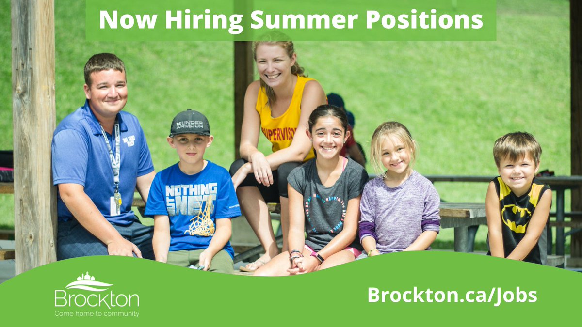 Mun_Brockton's tweet photo. The Municipality of Brockton are recruiting for multiple fulfilling and rewarding summer student positions that offer competitive wages and a variety of hours. 
Visit https://t.co/T8VdijDinn for details. Applications are due by 4:30 p.m. on February 9, 2022. https://t.co/3Bj9zhs0GA