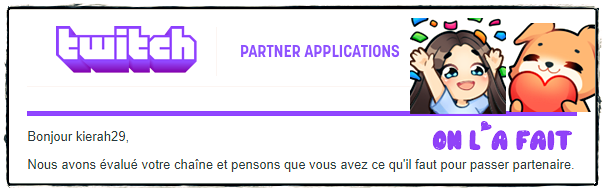 kierah__29's tweet image. @TwitchFR a dit oui. 👀💜🎉 
Procédure lancée. On attend la suite. 
Merci infiniment à tous de m&apos;avoir soutenue durant ce push, autant le vôtre que le mien. 
Merci pour vos vues, vos raids, vos pubs, vos subs, mais surtout, pour votre bienveillance. 
Vive nous ce soir. 💜🎉🙏🌺