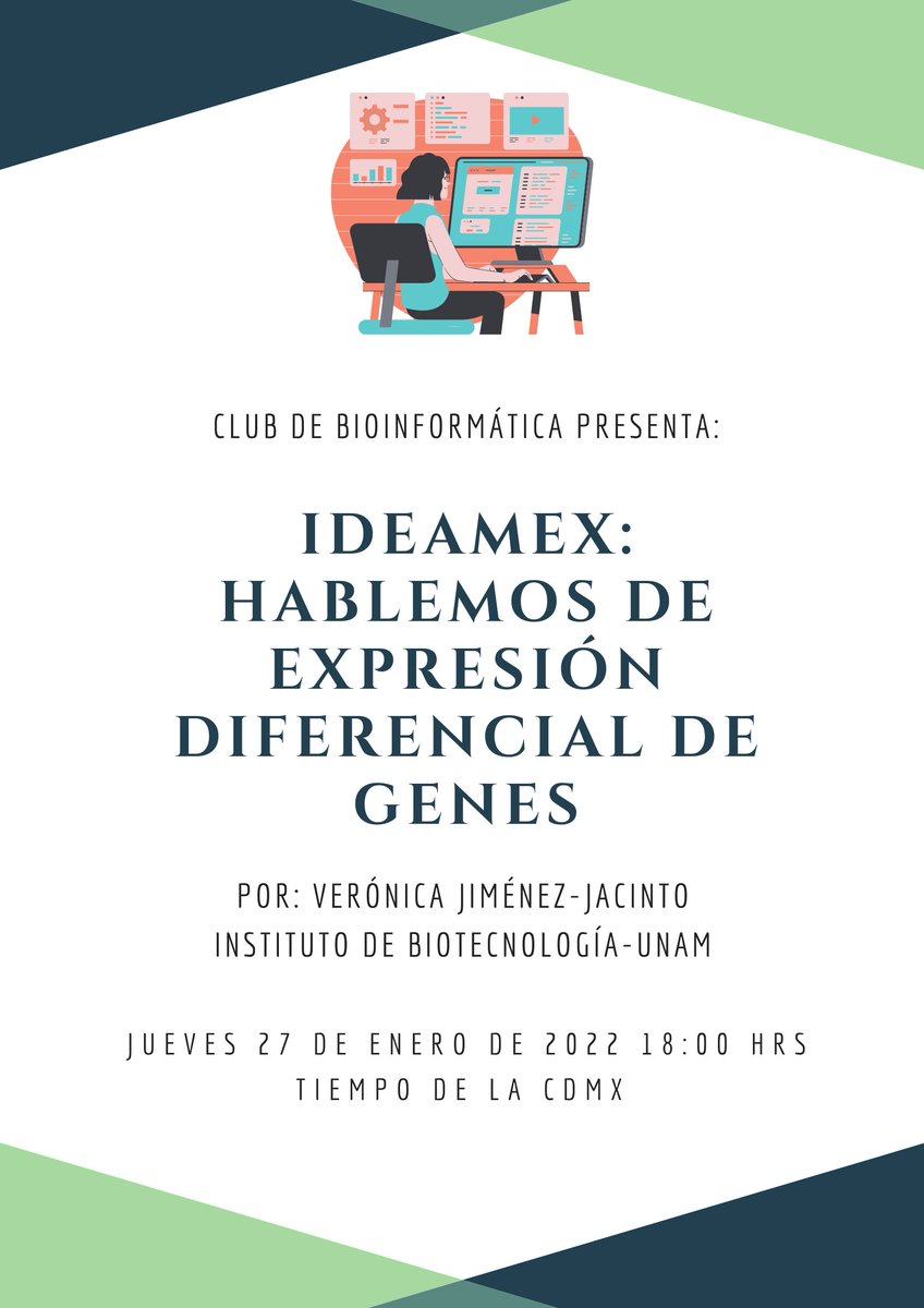 CBioinformatica's tweet image. Mañana a las 6pm (hora CDMX) tenemos nuestra primera sesión del 2022, con Verónica Jiménez-Jacinto @VjimenezJacinto coorganizadora de @RLadiesCuerna, quien nos hablará sobre el análisis de expresión diferencial de genes.
Vayan a registrarse forms.gle/9SK4bnRX3wYVgk…