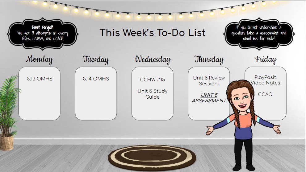 coolranchclass1's tweet photo. Quick and easy way for your students to stay on top of their work: Weekly to-do list posted everyday! https://t.co/FEz4sZrAgG