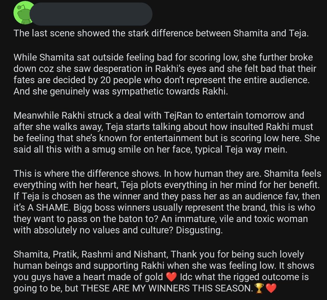 Difference between #ShamitaShetty and Bheja beautifully summarized.

Class vs Crass 

So proud of <a href="/ShamitaShetty/">Shamita Shetty 🦋</a> 
#ShamitaIsTheBoss 💗