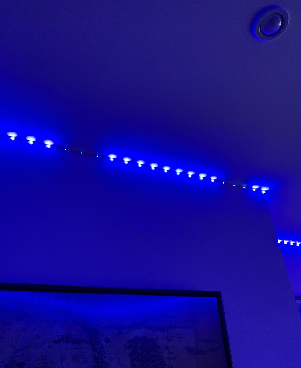 Tanster32's tweet photo. @GoveeOfficial I recently purchased a 20m reel of RGB LED lights and already some of them have failed after just 2 weeks.   Installed 100% correctly.  The biggest issue is that firstly they don’t work but also the adhesive is so strong it won’t remove from the wall. Disaster https://t.co/idGIrhkuZJ