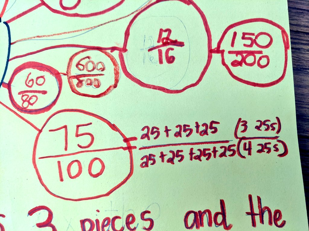 KatieP1120's tweet photo. How I LOVE having convos about what makes a fraction equivalent! The fact that they're making my anchor charts for me is also a plus!
#Math
#teamwork
#stretchyourbrain
@LauraAdamsComal 
@SSchneiderCISD @jodimac99CISD https://t.co/u3iakRIjPa