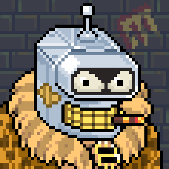 JerseySlacker's tweet image. For the record, my main man Fender here is going to be kicking asses and taking names come battle time! Let me get some of that $mega! #Megapont #RobotBattles #NFTs