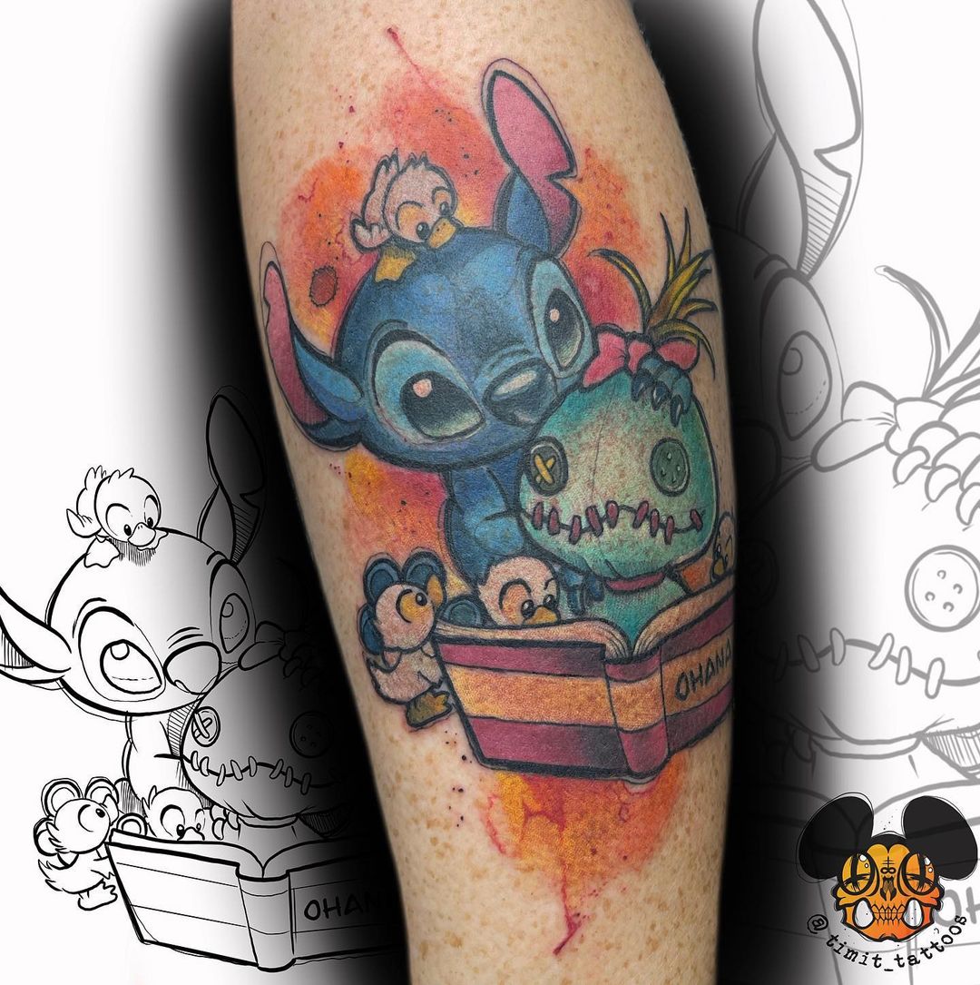 Watercolor Stitch tattoo women at theYoucom