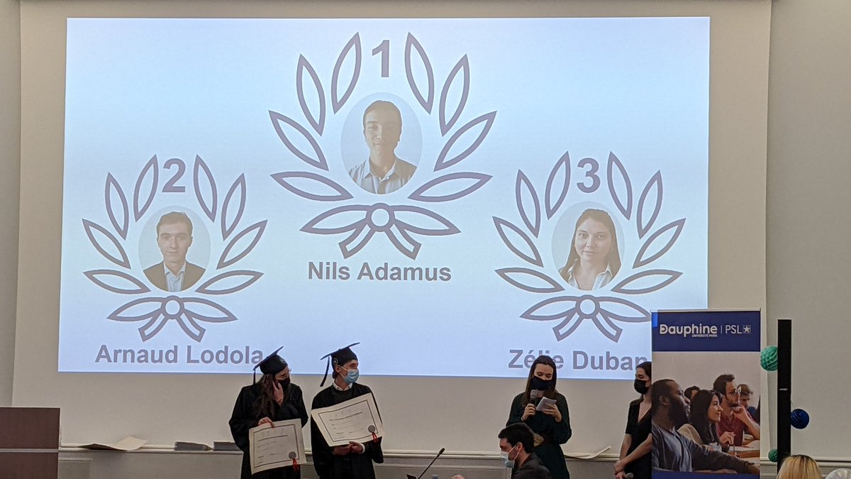 Félicitations aux trois lauréats du Prix Jacques Dondoux, remis par l'<a href="/irestFR/">IREST</a> ! #RDD <a href="/Paris_Dauphine/">Université Paris Dauphine - PSL</a> <a href="/psl_univ/">Université PSL</a> <a href="/hisaac25/">Henri ISAAC</a>