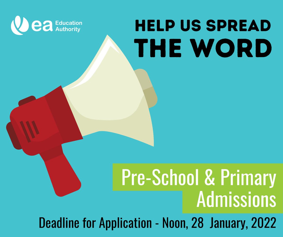 Can you help us spread the word? 
The application process for pre-school and primary admissions for September 2022 will close on 28 January at noon. We have had a fantastic response to date but we want to make sure that we reach anyone who has not yet applied. 1/2