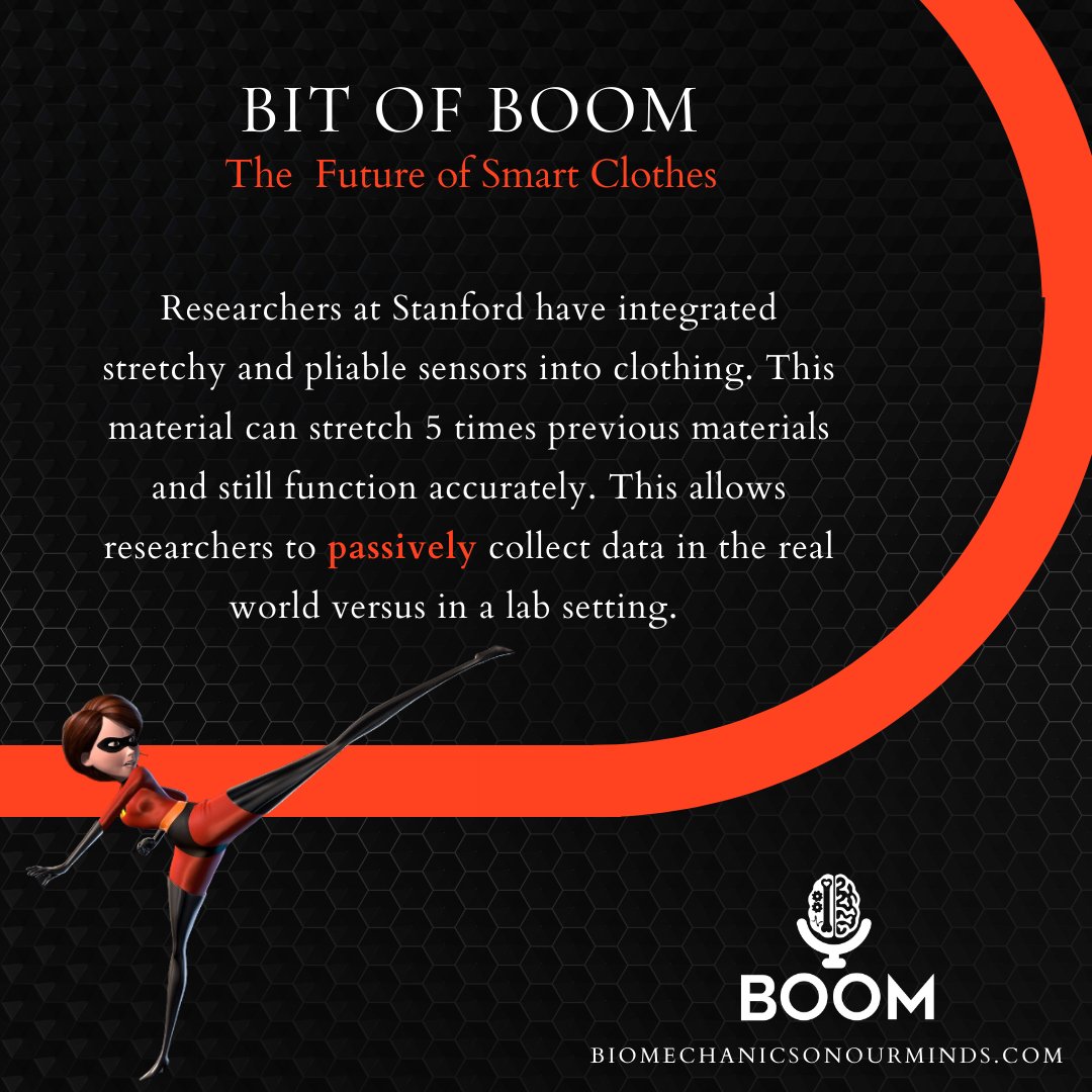 BiomechanicsOOM's tweet photo. Bit of BOOM: @Stanford 's lab with Xiaodong Chen & @zhenanbao is all about #wearabletechnology #materialengineering & #humanapplication This stretchy material with sensors would be perfect for measuring ©Disney's Elasticgirl! Read the full article here: https://t.co/M3cNHZcWoy https://t.co/JorXWFZSkL