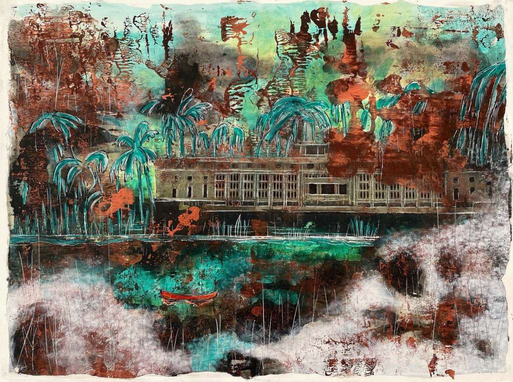 TheRCAConwy's tweet photo. Artist KV Duong whose fabulous work "Reunification Palace" is currently being exhibited in our open 2022 exhibition will be one of the artists competing in tonight's  Landscape Artist of the Year on Sky Arts at 8pm 

#rcaconwy #skyarts #lanscapeartistoftheyear #rcaopen22 #art https://t.co/FAqpn6TX4K