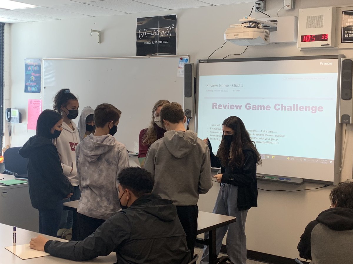 anneksmith's tweet photo. Instructional rounds looking at structures that lead to student success- although quiet at first, they quickly realized by ALL participating, their group was more successful. Even if that meant solving the problem more than once . #gameify #groupreview #prepandplan @ahswarriors https://t.co/BrAdFc6H6s