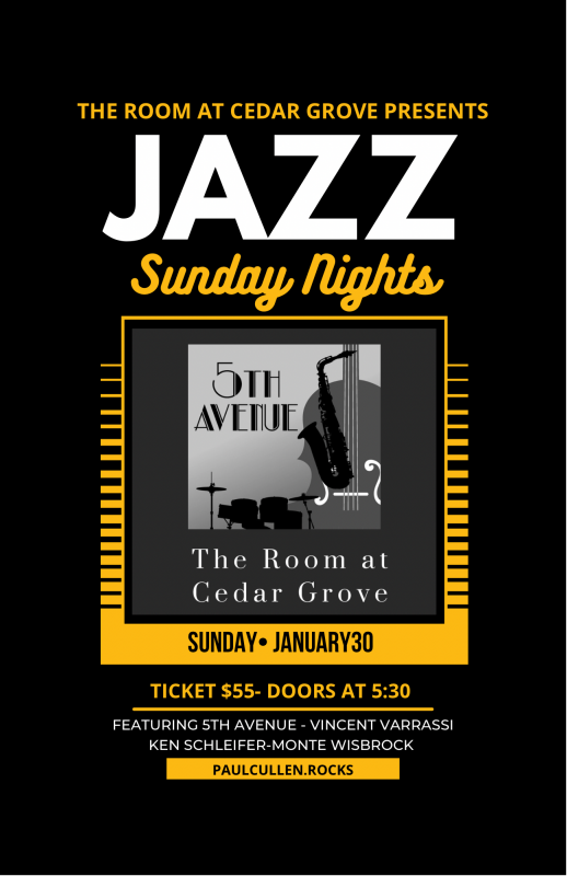 JAZZ SUNDAY NIGHTS at THE ROOM AT CEDAR GROVE dlvr.it/SHs5cL