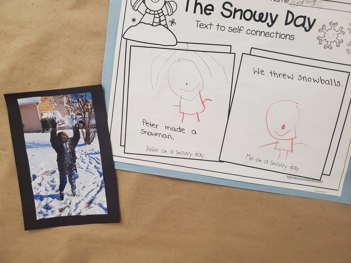MrsJBonds's tweet photo. LOVE that we had REAL snow β and had a chance to make these meaningful Text to Self connections!β #thesnowyday @ezrajackkeats @RTEFlightStatus #learningwithbonds @RichlandTwo @R2CFCD https://t.co/EOjWufezca