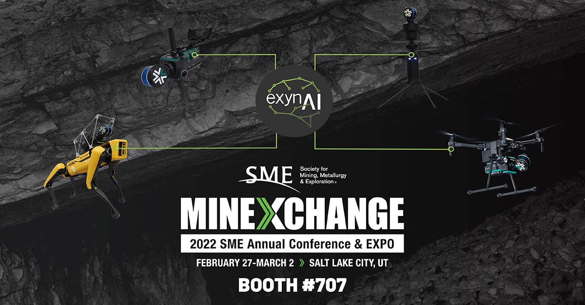 ExynTech's tweet photo. The Exyn team is headed to snowy Salt Lake for #SME MINEXCHANGE 2022! 

Visit booth #707 to learn more about our robust, multi-platform robotic #autonomy. #NoGPSNoProblem #MiningTechnology https://t.co/eCVEjcwZDB