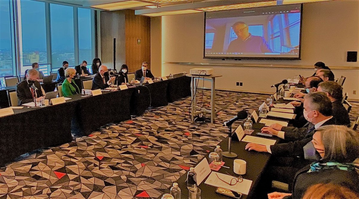 CGAGroup's tweet photo. During the civil society meeting hosted by our client @EnvDefenseFund last week in Mexico City, Cornerstone’s @JackBelcher1 was honored to brief U.S. Energy @SecGranholm and @USAmbMex Ken Salazar on commercial opportunities to mitigate methane emissions. https://t.co/Qsm6Wdy0mW