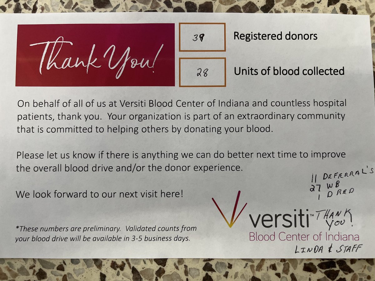 Even with a 2 hour delay, MG showed up to save nearly 90 lives today! Thanks to everyone who donated or tried to donate. Well see you again in April. #WeAreMG