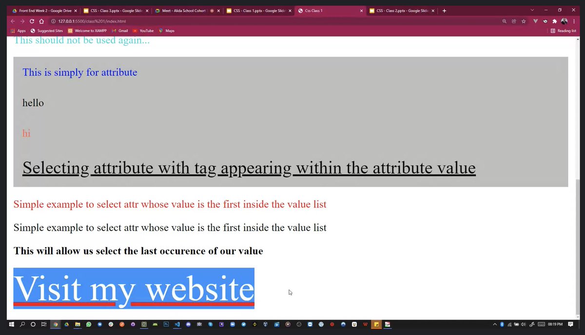 alida_school's tweet photo. Learning today about attribute selectors in CSS

#FrontEndDevelopment #BackEndDevelopment 
#WebDevelopment #FullStackDevelopment #AlidaSchool #CSS https://t.co/lq7015mozr