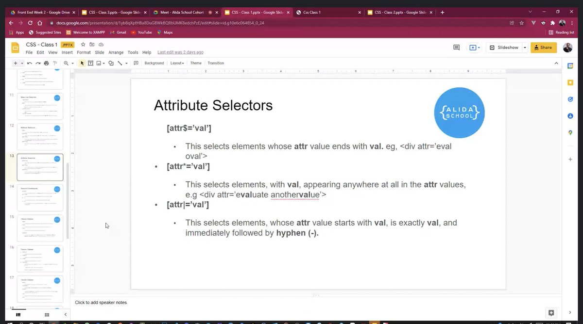 alida_school's tweet photo. Learning today about attribute selectors in CSS

#FrontEndDevelopment #BackEndDevelopment 
#WebDevelopment #FullStackDevelopment #AlidaSchool #CSS https://t.co/lq7015mozr