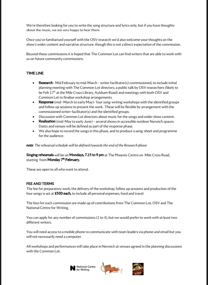thecommonlotnc's tweet photo. The Common Lot are looking for socially engaged writers to develop and write four new songs in our new project Songs of Hope and Protest - further details on applications below. The Common Lot Manifesto: https://t.co/TQ5cCodUkV #TheCommonLot #OurSubversiveVoice https://t.co/HQXl5prN7N