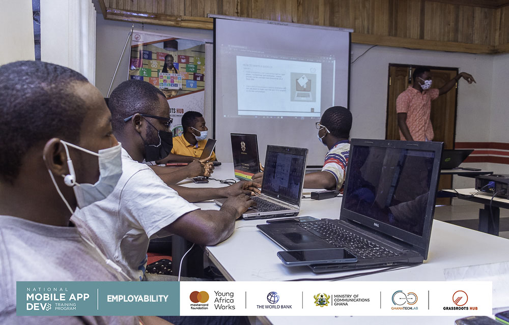 grassrootshubgh's tweet photo. We continued with the pre-internship session for our mobile app trainees due for the #Employability Programme.

It is refreshing how they have grasped the concept of #freelancing, #CVwriting etc. in the past few days.

#GrassRootshub 
#gtlemployability 
#GtlBaseProgramme https://t.co/DhlOZjluLc