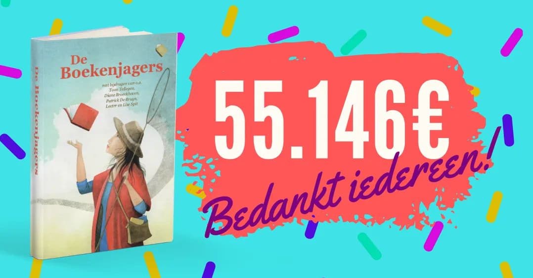 Boekenjagers's tweet photo. Wat een bedrag hebben we opgehaald met de verkoop van ons #Boekenjagersboek !!! 
Gaat naar Luisterpuntbibliotheek, Het Lezerscollectief, De Boekenkaravaan, Kinderarmoedefonds, Kind en Taal vzw en De Verhalenweverij! Aan iedereen die het boek kocht of eraan meewerkte: BEDANKT!! https://t.co/Fx2vdzyvqx