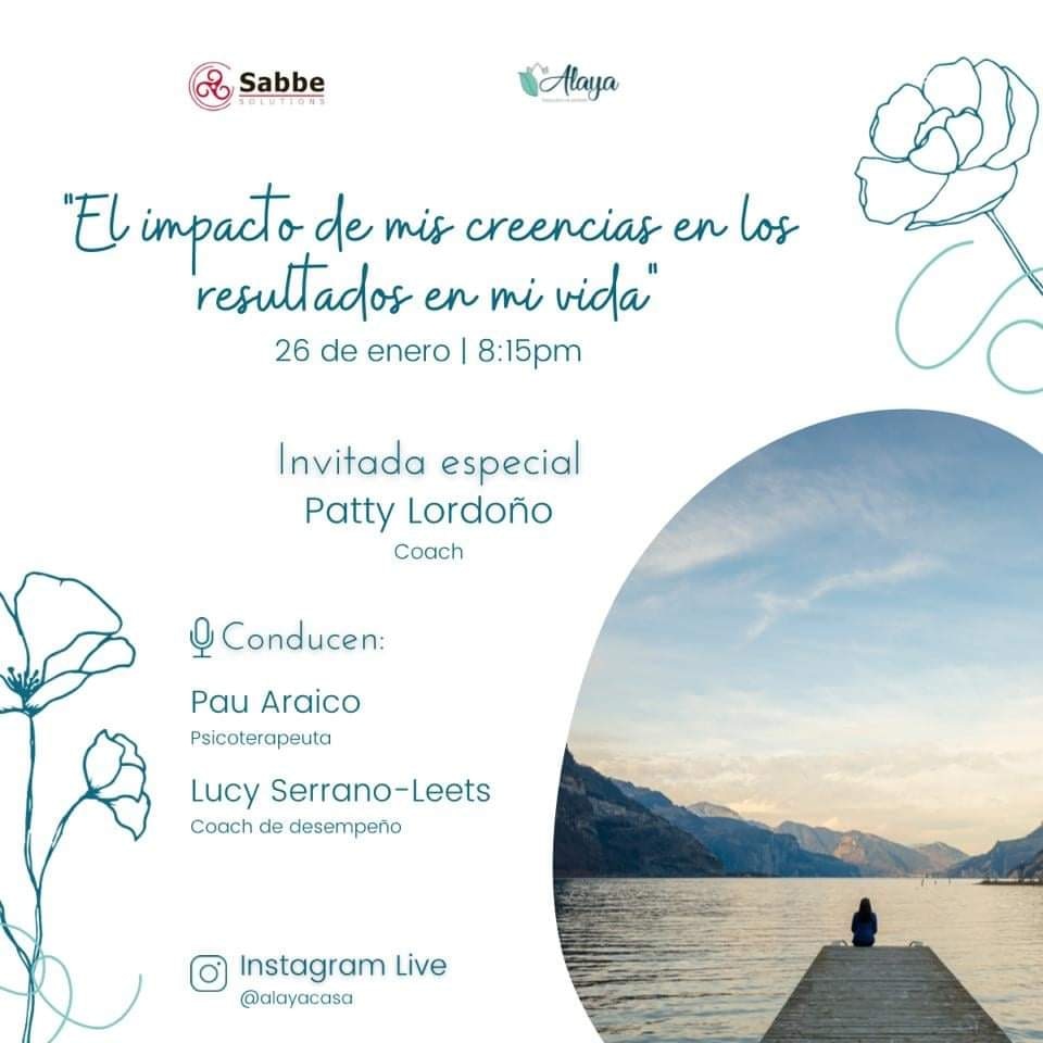 SolutionsSabbe's tweet image. @SolutionsSabbe Hoy a las 8:15 pm te invitamos a unirte al Instagram Live de Alaya, descubre el sentido donde podrás reflexionar acerca de cómo tus creencias juegan un papel relevante en tus decisiones y aciones. ¡No te lo pierdas! #creenciaspoderosas #sabbeemprendimiento
