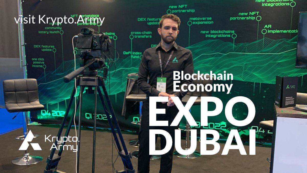 krypto_army's tweet photo. Throwback Tuesday to our unforgettable time in #Dubai. 🌇

The #Blockchain Economy Expo in November 2021 was a great opportunity to showcase our vision and get connected with the incredible #Dubaicrypto community. 💚 https://t.co/4HK9O2U4O6