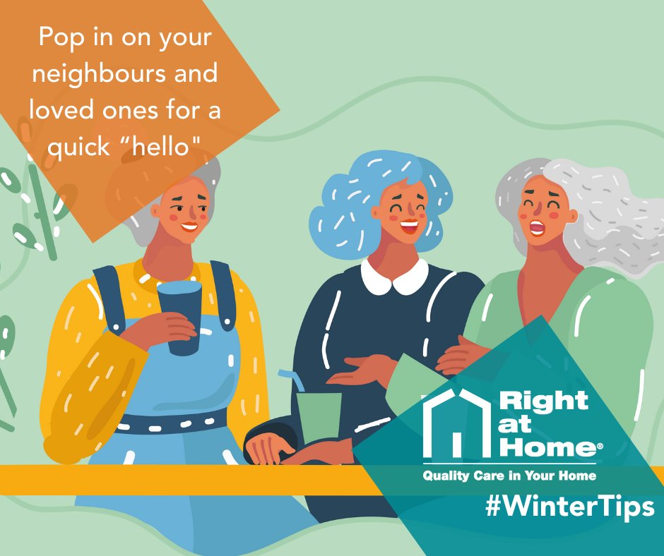 #WinterTip: Check in on your loved ones. Feelings of loneliness and isolation can be heightened in the winter, so a quick 'hello' will go a long way.