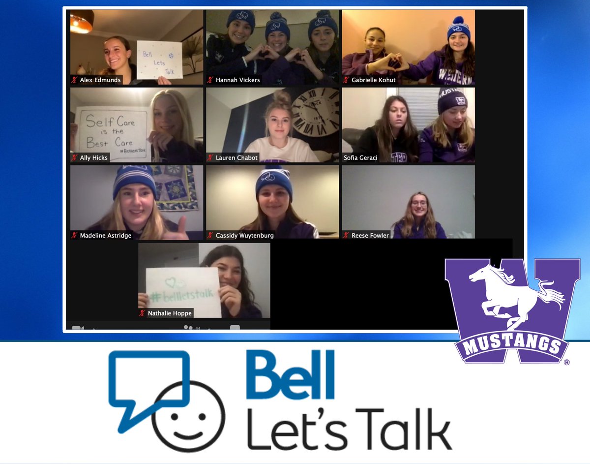 Today and everyday, check in on your friends, family and teammates. Start the conversation and don’t let it stop. 

Help end the stigma surrounding mental health. 

#bellletstalk #westernmustangs